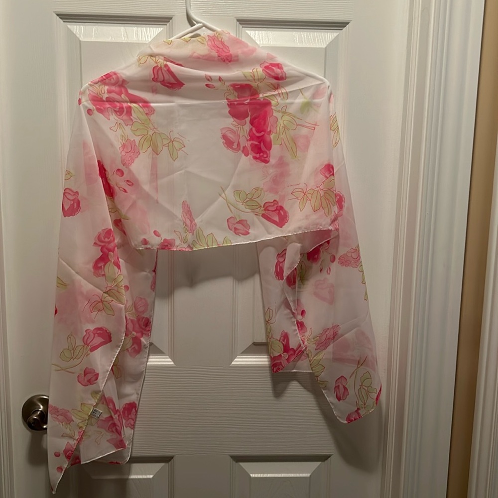Elegant Shear Floral Scarf